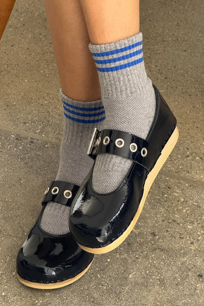 Le Bon Girlfriend Socks Grey Colbalt