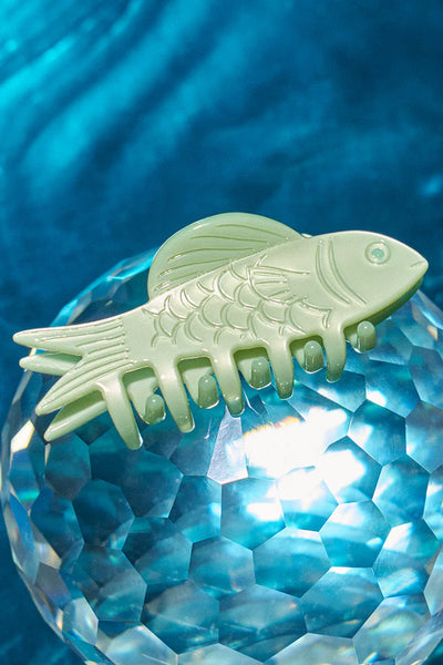 Winona Irene Small Jade Green Fish Hair Clip 