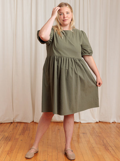 Nico 2.0 Balloon Sleeve Dress Dark Olive