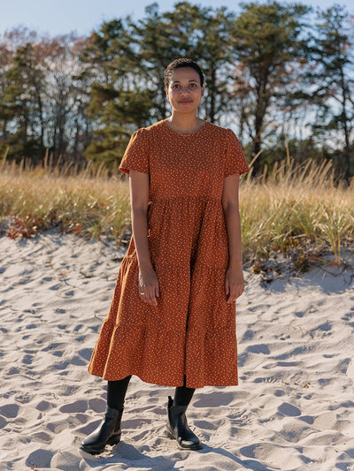 Chalet Tiered Dress Easy Care Cotton Sierra Dot 