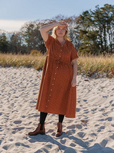 Nell Midi Dress Easy Care Cotton Sierra Dot