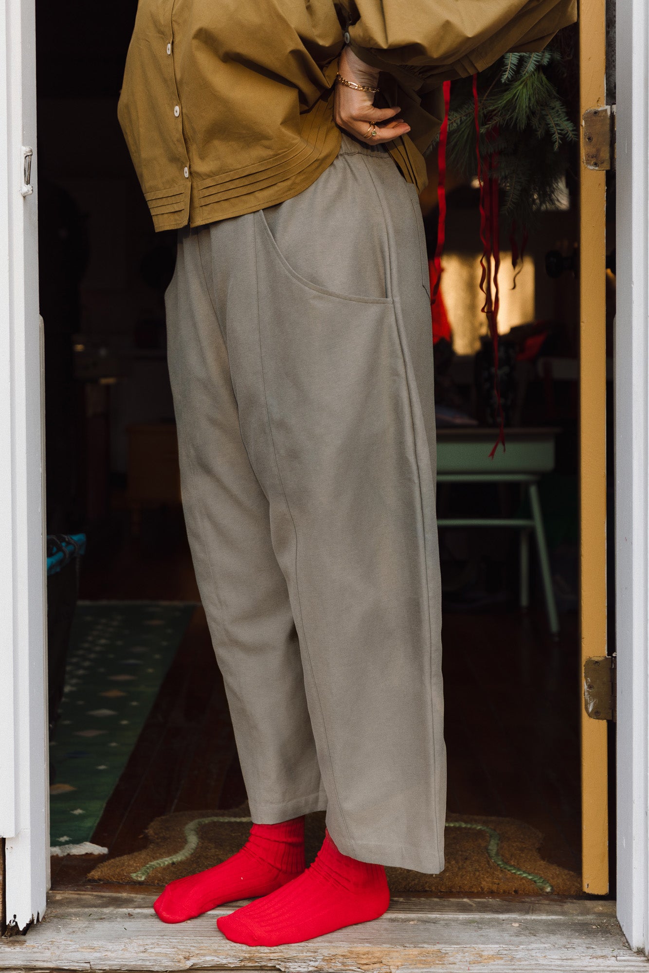 Porch Balloon Tencel Pants Midcoast Grey