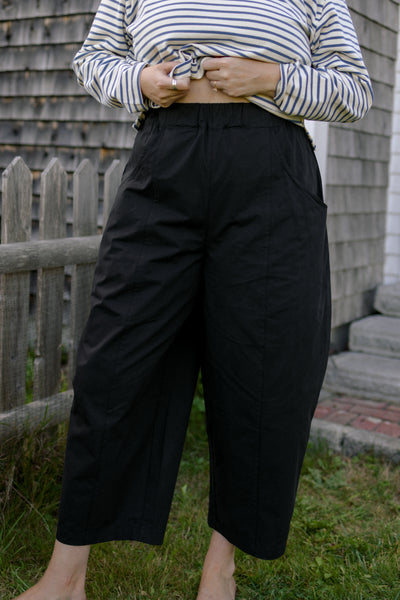 Porch Balloon Poplin Pants Black